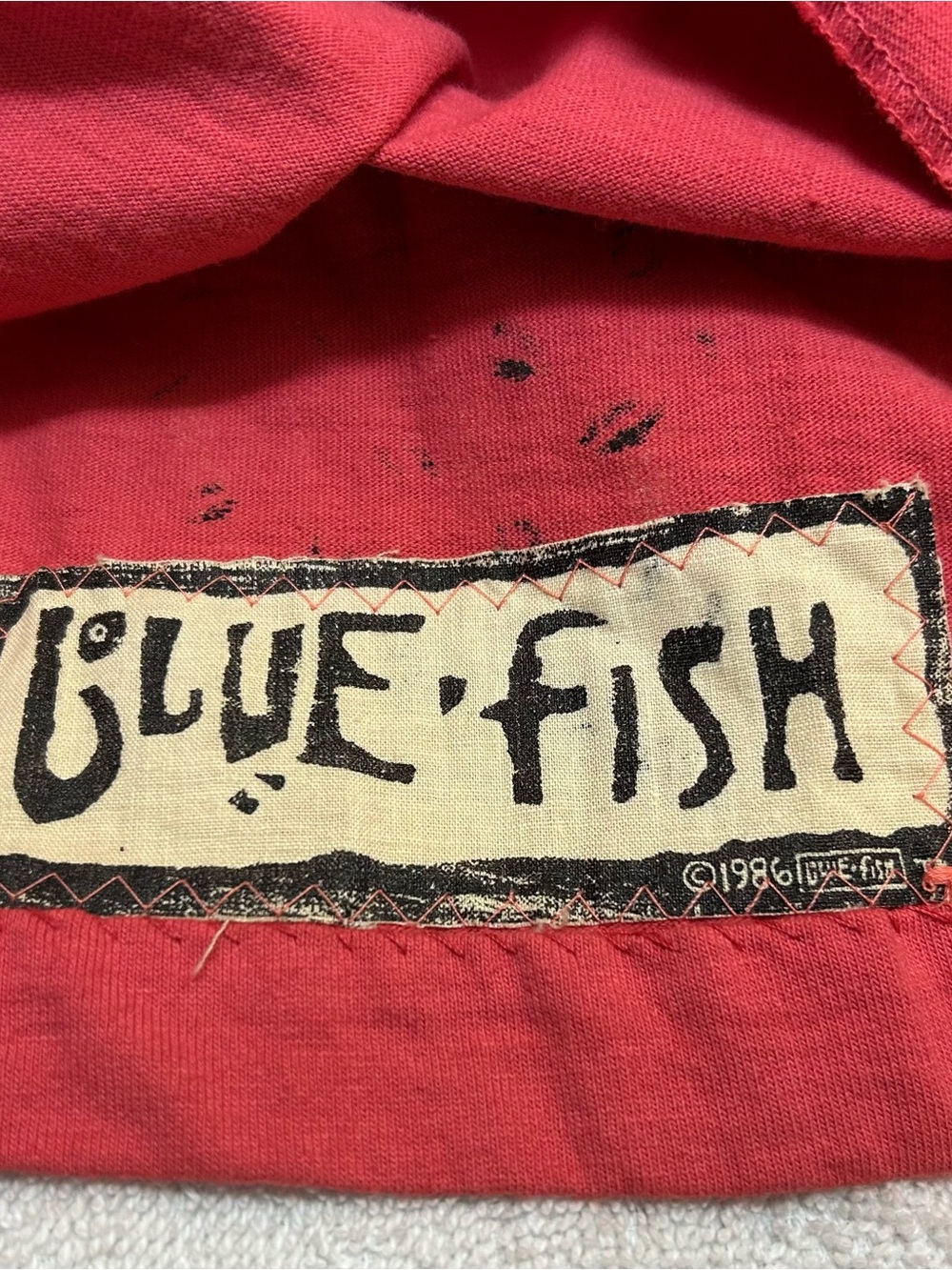 BLUE FiSH 1986 vintage Sash Dress 3 fish coral paprika terracotta